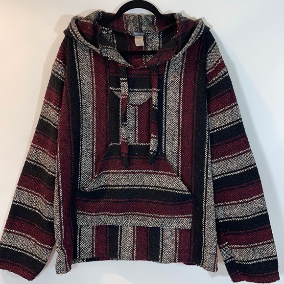 EARTHBOUND Shirts Earthbound Trading Multi Maroon Baja Pullover